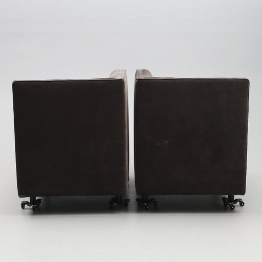 Modernes 2-teiliges modulares Lounge-Sofa – Samtbezug – Tiefe, entspannte skandinavische Optik