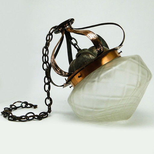 20th Century Glass Pendant Lamp, Austro-Hungary, 1890s – hanglampen, Brass