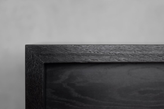 Image 1 of Vintage Mid-Century Scandinavian Modern Dark Oak Sideboard with Wooden & Metal Handles, 1960s