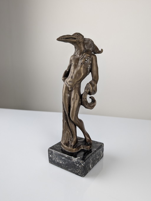 Bronzen sculptuur "Vogelman" van Salvador Dalí