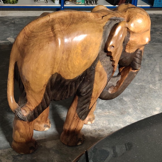 Image 1 of Escultura de madera "elefante"