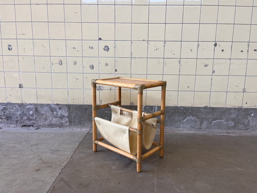 Vintage bamboo magazine rack