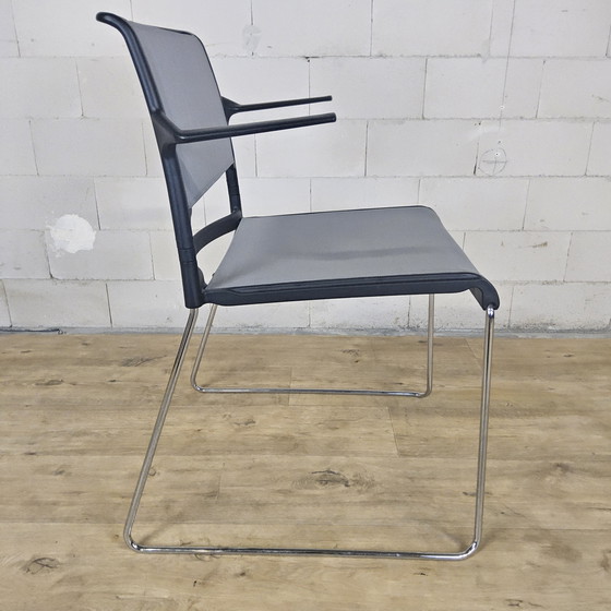 Image 1 of 2x sedia Wilkhahn Aline 230 con braccioli (impilabile) sedie di design / sedie da ufficio / sedie da sala da pranzo