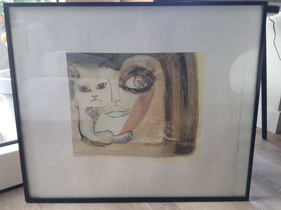 Image 1 of Zeefdruk/Tekening - Kunstenaar Lynn (1972) - Gesigneerd