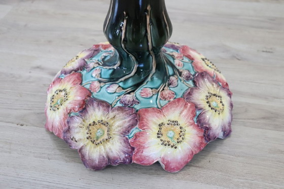 Image 1 of Vaso in ceramica Art Nouevau con colonna, Italia, inizio XX secolo