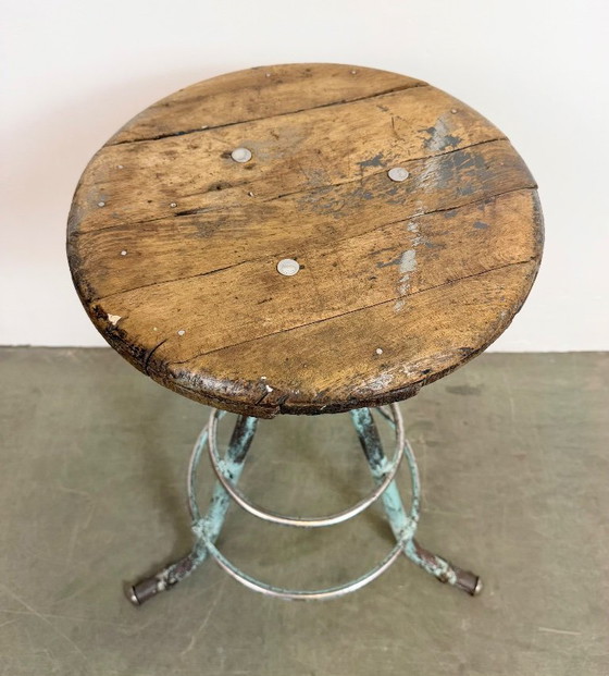 Image 1 of Green Industrial Workshop Stool, 1960s