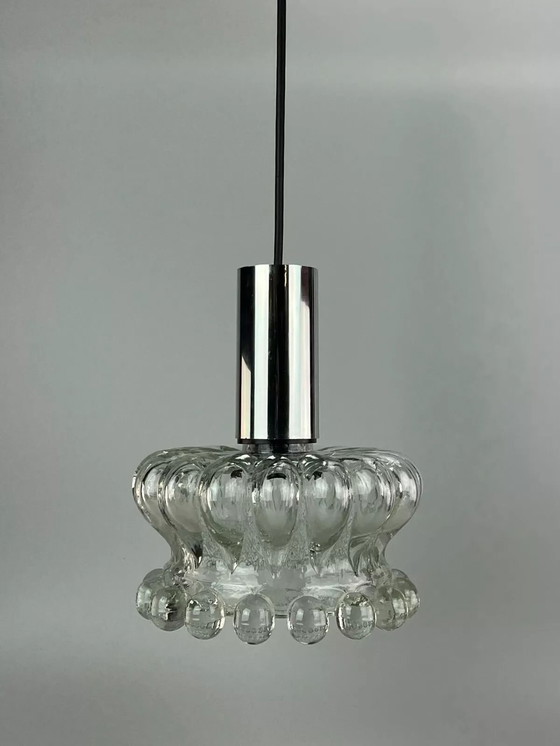 Image 1 of Lampada da soffitto anni '60 e '70, lampada a sospensione, bolla di vetro, design spaziale di metà secolo