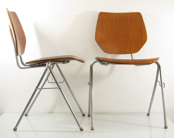 Image 1 of Danish Stackable Plywood Chairs, 1960s — Jacobsen Style