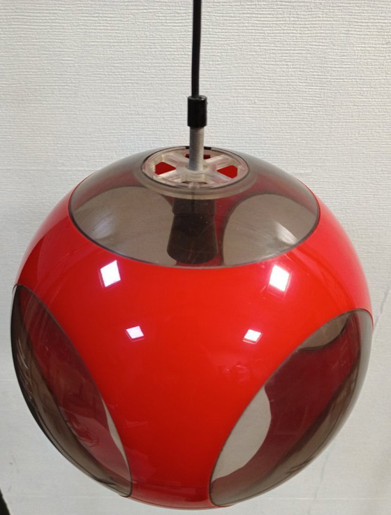 Image 1 of Vintage red space age lamp Bug Eye 1970s