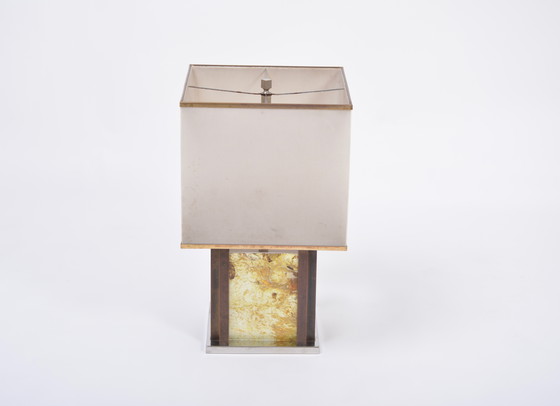 Image 1 of Grande lampe de table Romeo Rega de style Hollywood Regency en laiton et chrome
