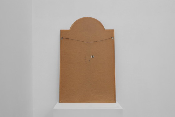 Image 1 of Large 20th Century Venetian Trapezium Mosaic Mirror with Brass Garlands