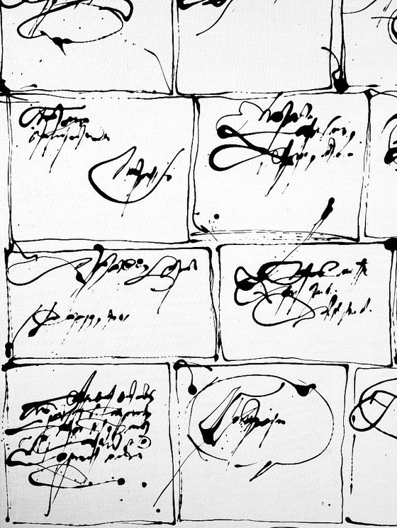 Image 1 of Robert Detheux (1932-2010) Immense painting on canvas from 1984 "Anecdotes without images" 160cm x 120cm