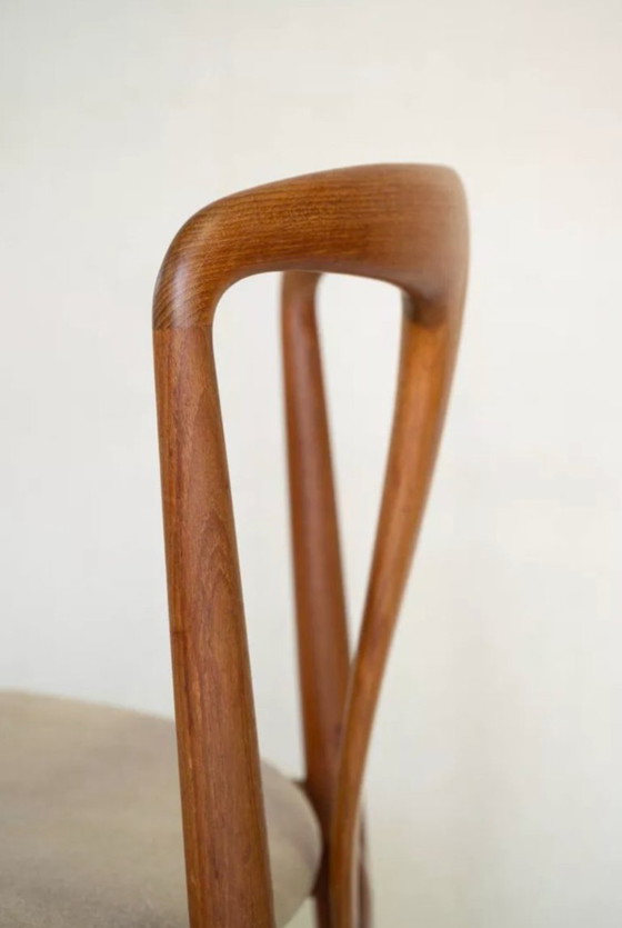 Sedie Julianne attribuite a Johannes Andersen, anni '60, set di 4 – Sedie da pranzo, Textile, Wood (photo 3 of 5)
