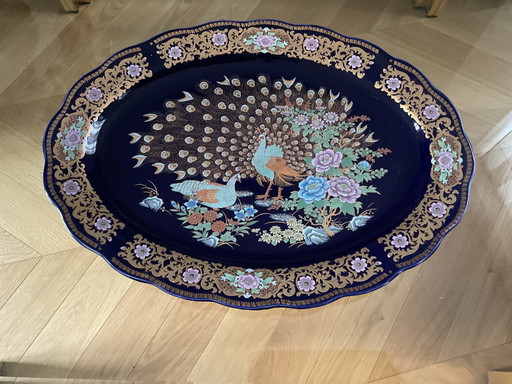 Plat ovale keramiek paon vintage TBE 