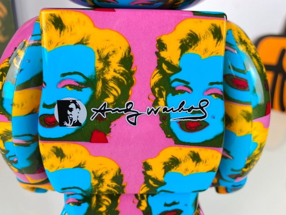 Image 1 of Bearbrick Andy Warhol Marilyn Monroe Version 400% + 100% MEDICOM Toys