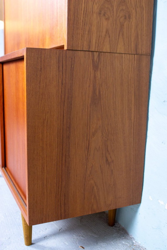 Image 1 of Vintage secretair bureau, dressoir, bijzettafel, teak, Hundevad bureau