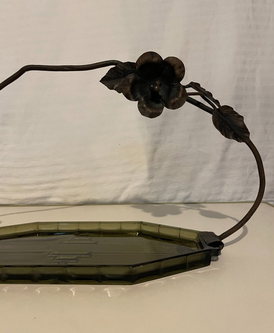 Image 1 of Glazen dienblad - Art Nouveau
