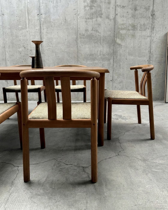 Image 1 of HANS J. FRYDENDAL FOR BOLTINGE STØLEFABRIK TEAK WOOD DINING TABLE & 6 CHAIRS DENMARK 1970s