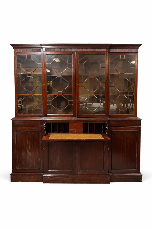 Vitrina/librería/secretario inglés antiguo – 190 x 215 x 70 cm – vitrinekasten