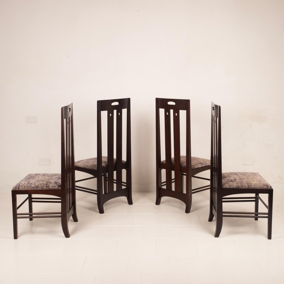 Charles Rennie Mackintosh Glasgow Style Ingram Low Chairs aus Eschenholz für Cassina – Esszimmerstühle, Wood (photo 6 of 20)