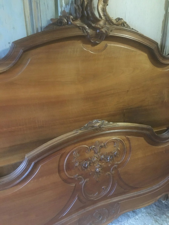Letto stile Luigi XV in noce intagliato – Materassi e reti (photo 3 of 16)