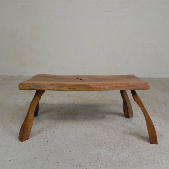 Image 1 of Table d'appoint en bois vintage, tabouret en tronc d'arbre, 1960s