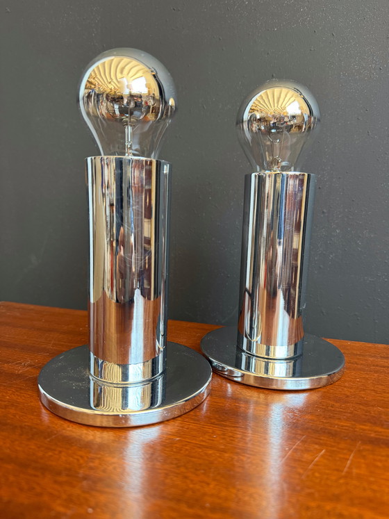 Image 1 of Chromen buislampen in Space Age-stijl