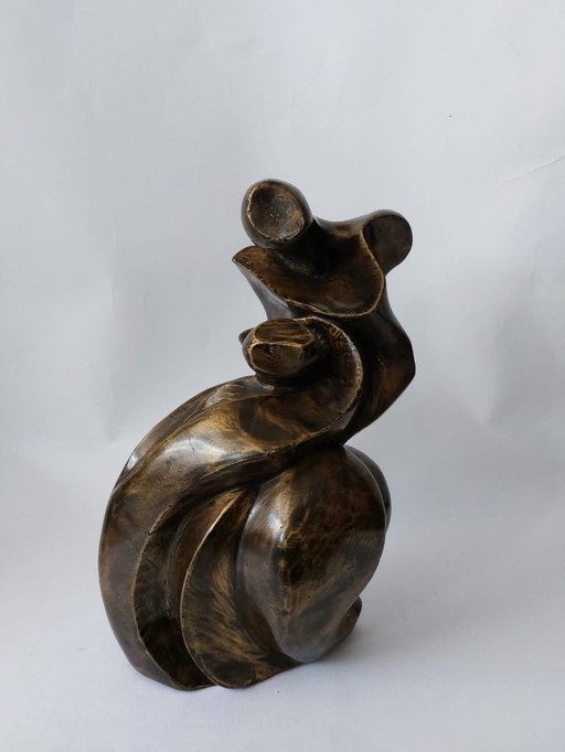 sculpture abstraite en bois
