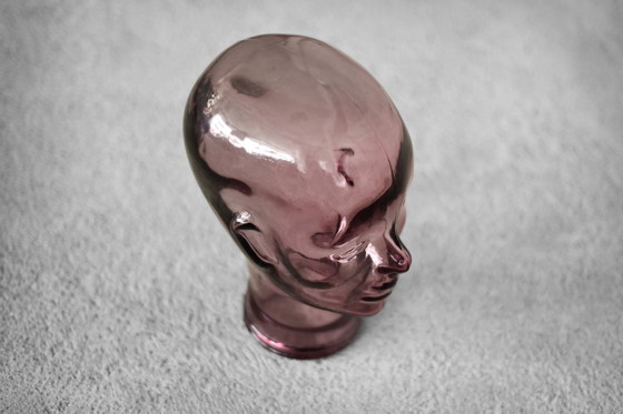 Image 1 of Vintage Mid Century Duitse Moderne Roze Glazen Kop, 1970