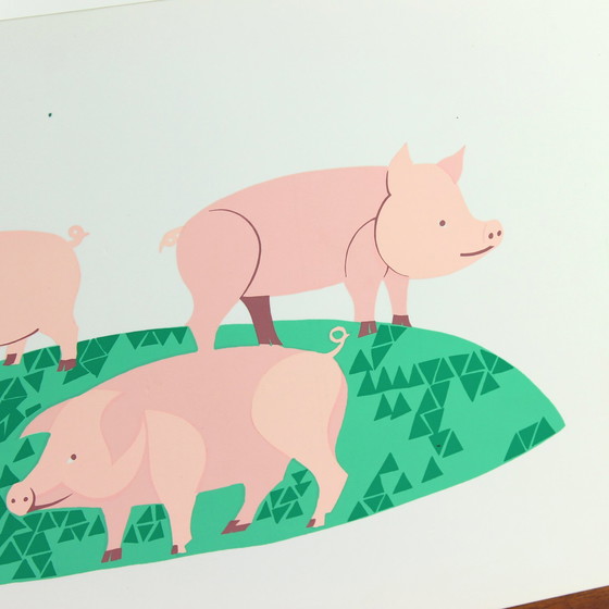 Image 1 of Panneau mural vintage tchécoslovaque de style Pop Art (années 1960)