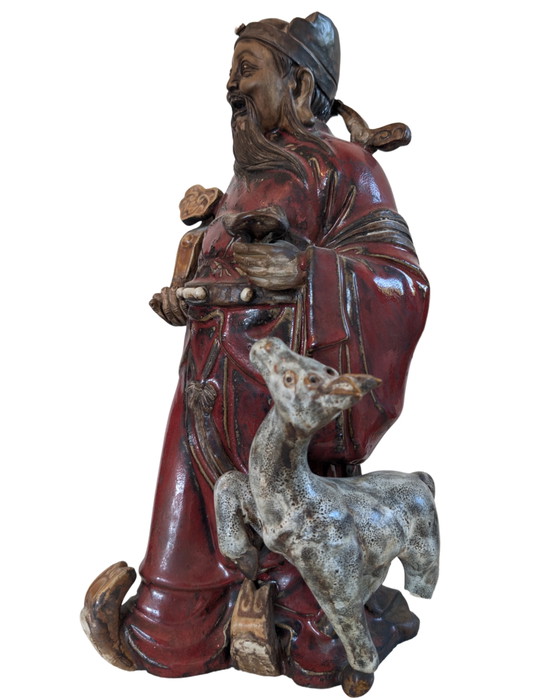 Set di Figure in Ceramica Cinese Qualità Museo – Fu Lu Shou – Jingdezhen c. 1900–1940 – Sculture (photo 8 of 10)