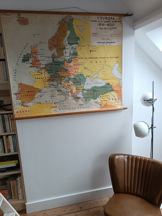 Image 1 of Mappa murale scolastica d'epoca - Europa 1918-1923