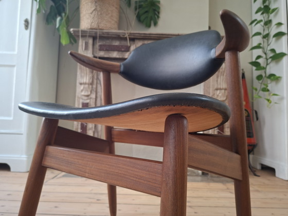 Ensemble de 4 chaises en corne de vache, style années 60 – humelfa, Chaises de salle à manger, Skai, Wood (photo 10 of 15)