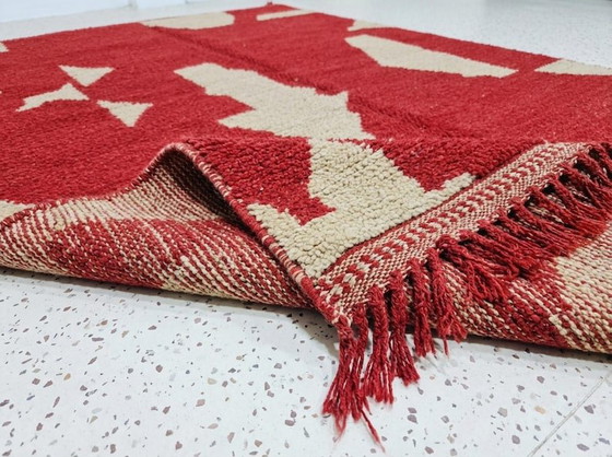 Alfombra bereber hecha a mano en lana roja, 200/300 – Wool (photo 4 of 6)