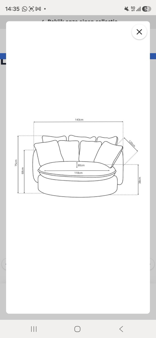 Lounge-Sofa Odessa Love Seat 360° drehbar Luxusstoff