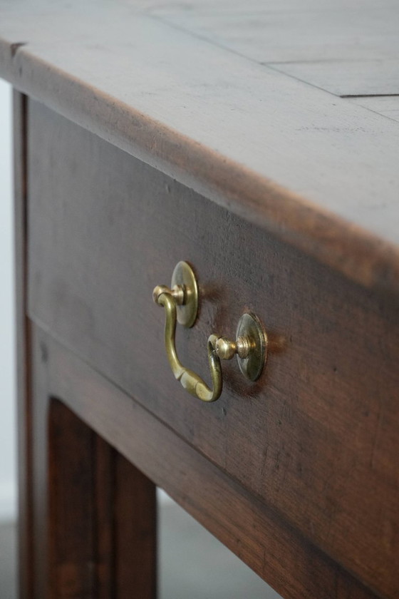 Image 1 of Antique French dining table with drawers and pull-out shelf