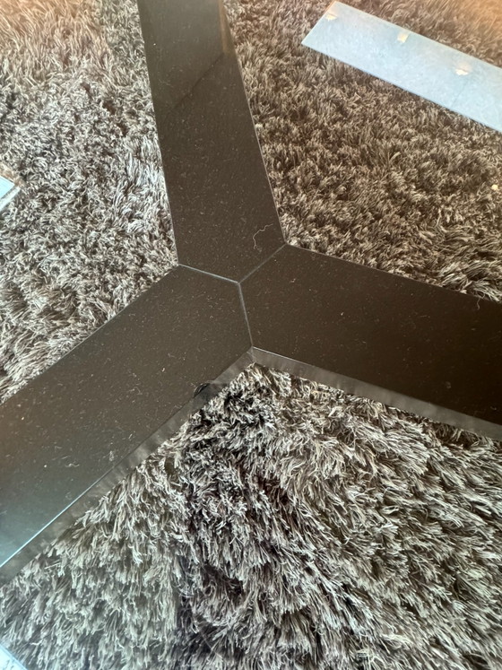 Salontafel design 158,2 cm glas, Metaal, Zwart (foto 2 van 6)
