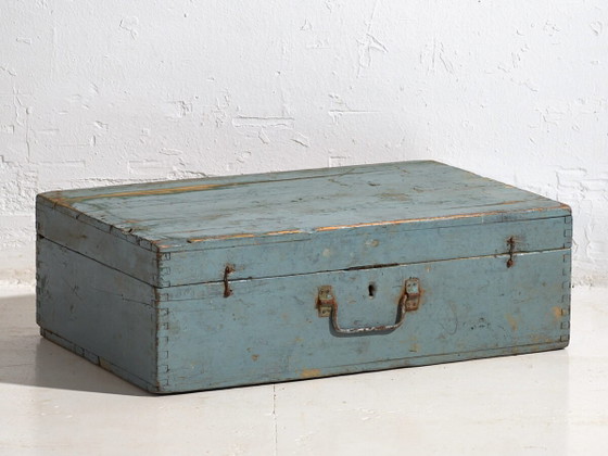 Cassa antica con patina azzurra (c.1920) #61 – Oggetti decorativi, Rustic (photo 2 of 16)