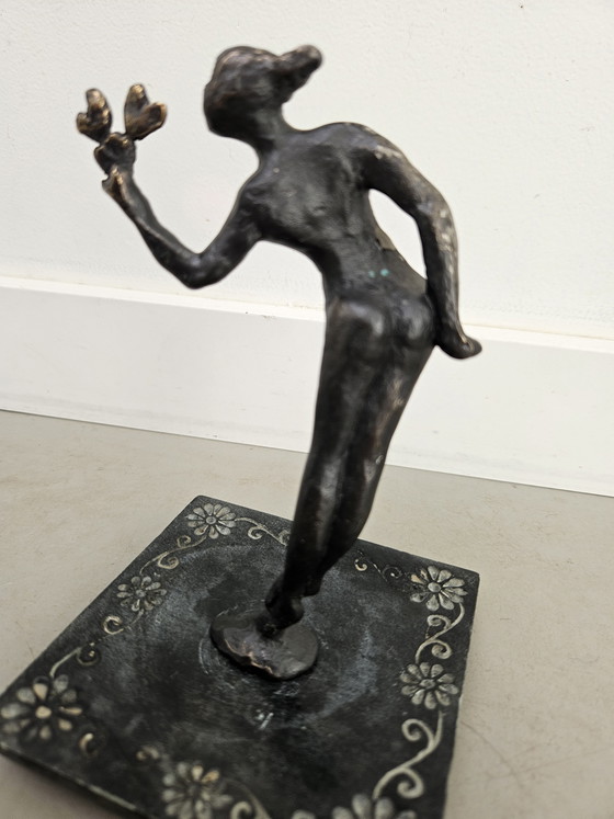 Image 1 of Vintage Bronzen beeld "Dansende Liefde" 
