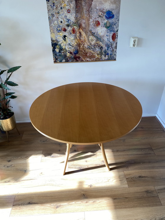 Image 1 of Vintage Round Dining Table Beech