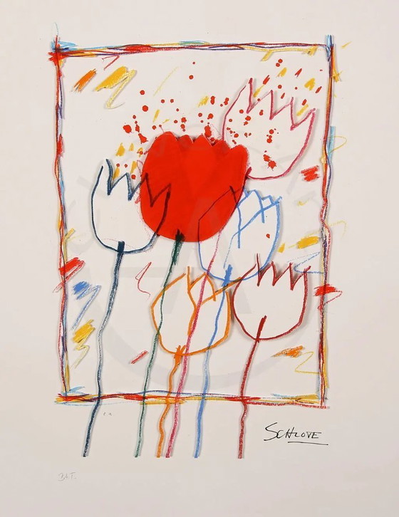 Image 1 of Schlote, Wilhelm - Tulips - 3D construction - signed by hand