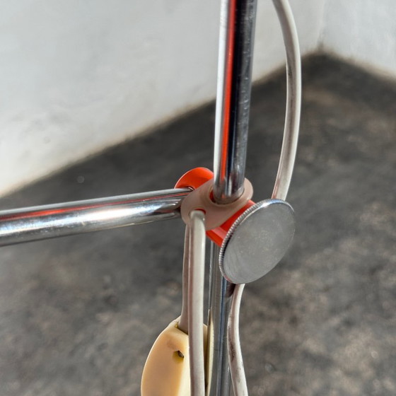 Josef Hurka Oranje Dubbelschalige Vloerlamp, jaren 60 – Vloerlampen, Chrome (photo 7 of 10)