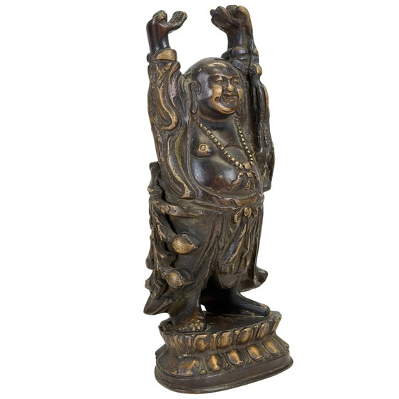 Estatua antigua de bronce de Budai China finales de la dinastía Qing 23cm – Esculturas, Bronze (photo 2 of 10)