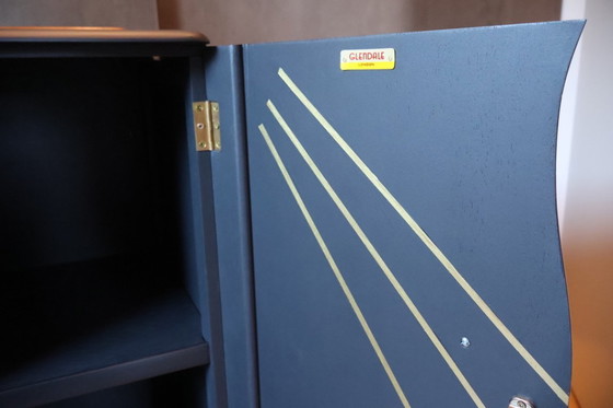 Image 1 of Mobile bar Art Déco vintage, restaurato con cura, antracite e noce