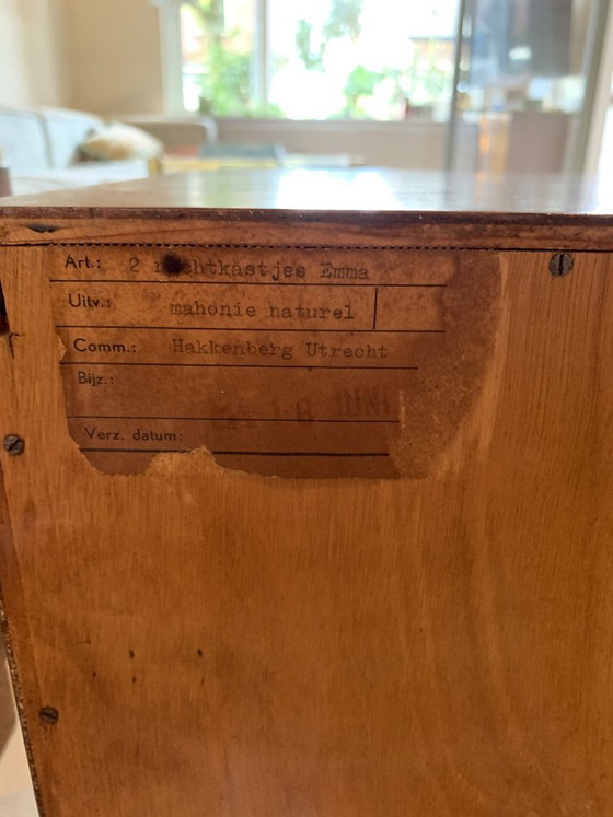 Pair of Art Deco Nightstands ‘Emma’ – Mahogany – Ca. 1935–1940 – Wood (photo 6 of 7)