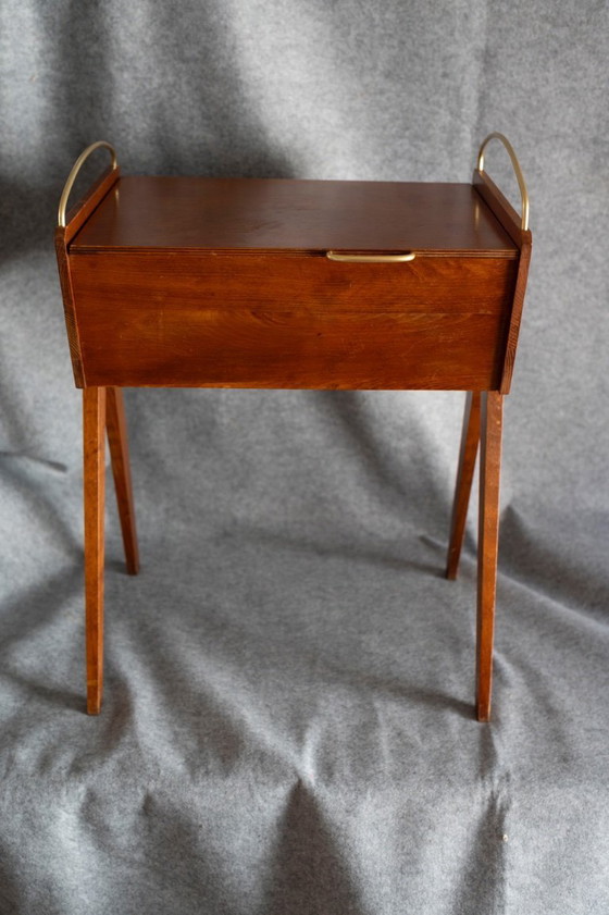 Image 1 of 1960 Vintage - Table de couture Armoire à couture Commode de couture Boîte à couture
