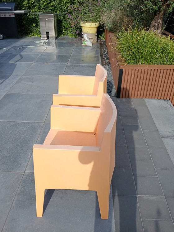 2 X Philippe Starck Driade Toy Oranje – Tuinstoelen, Plastic (photo 4 of 7)