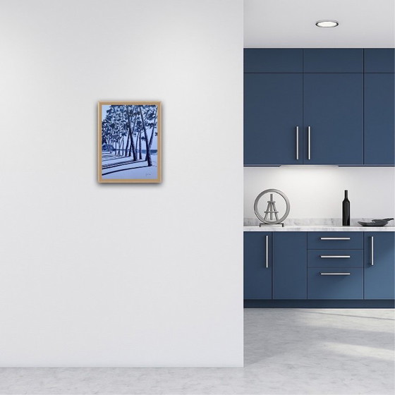 Image 1 of Indigo-inkt op 300g wit papier, 40x30cm