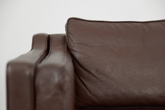 Image 1 of Divano vintage in pelle marrone, stile scandinavo moderno di metà secolo, anni '70