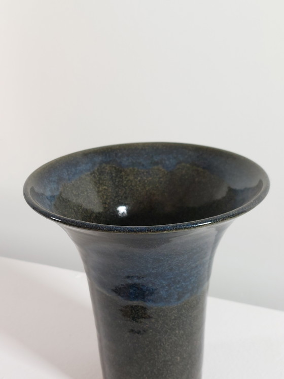 Image 1 of Vintage mid-century signed artist ceramic vase